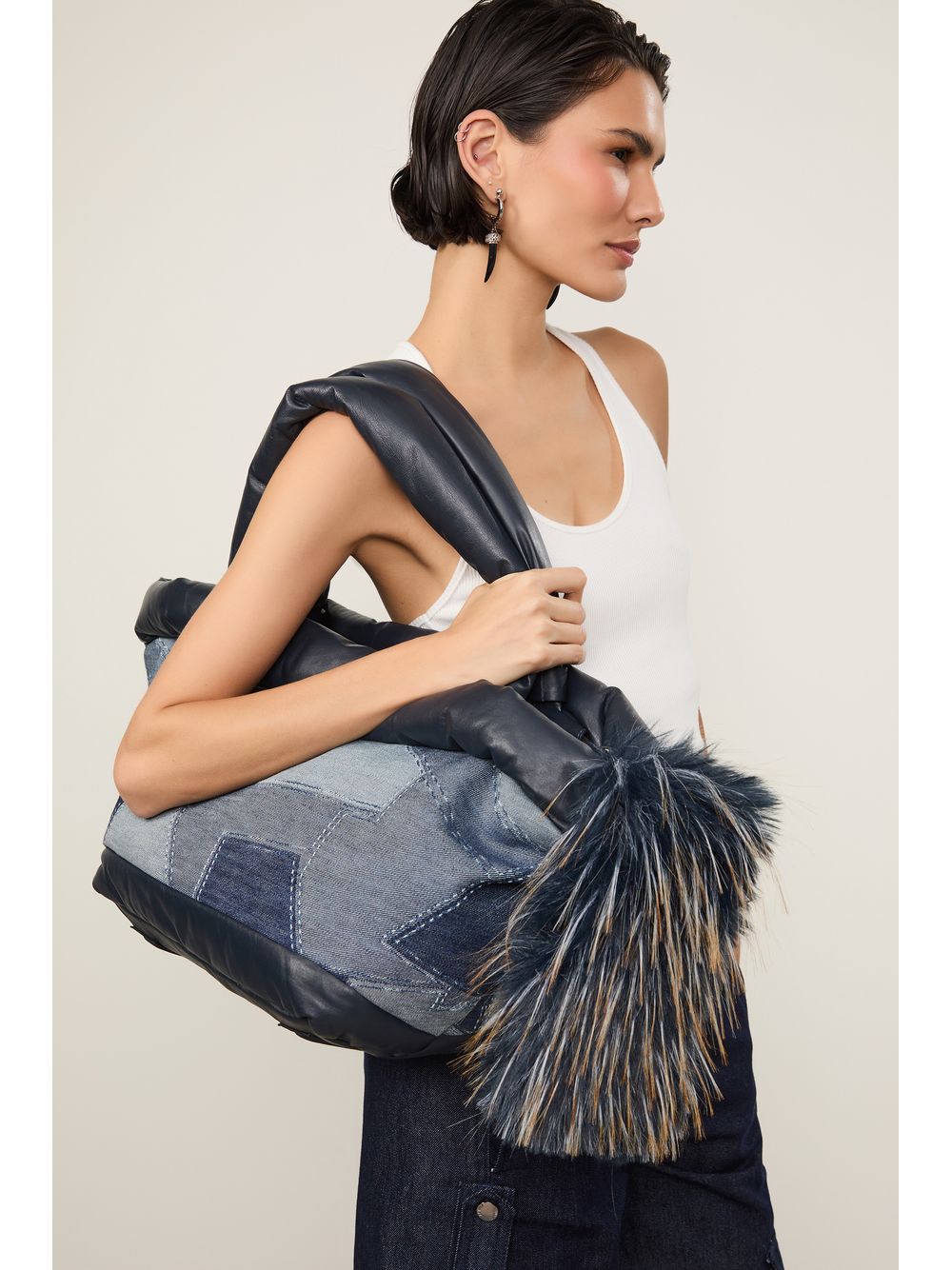 Animale — Maxi Bolsa Patchwork Indigo