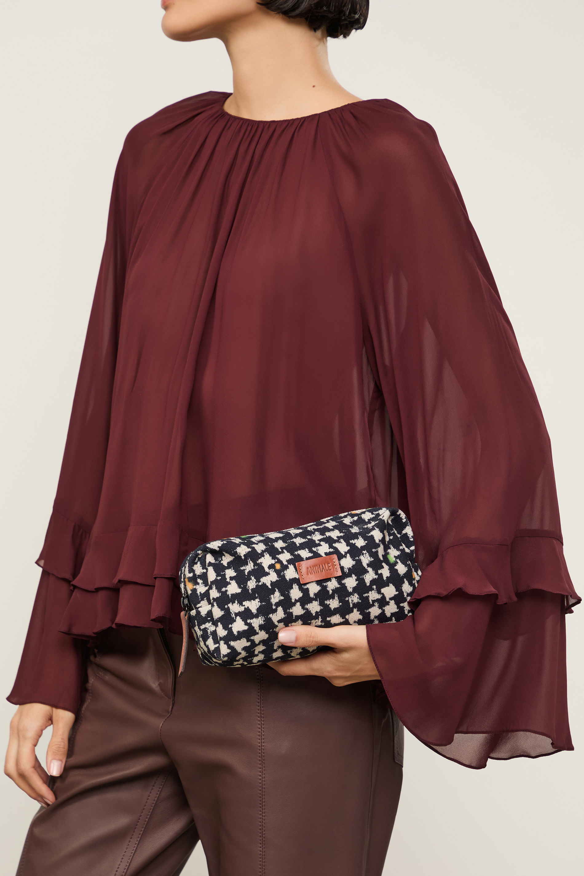 Necessaire Pequena Pied De Poule