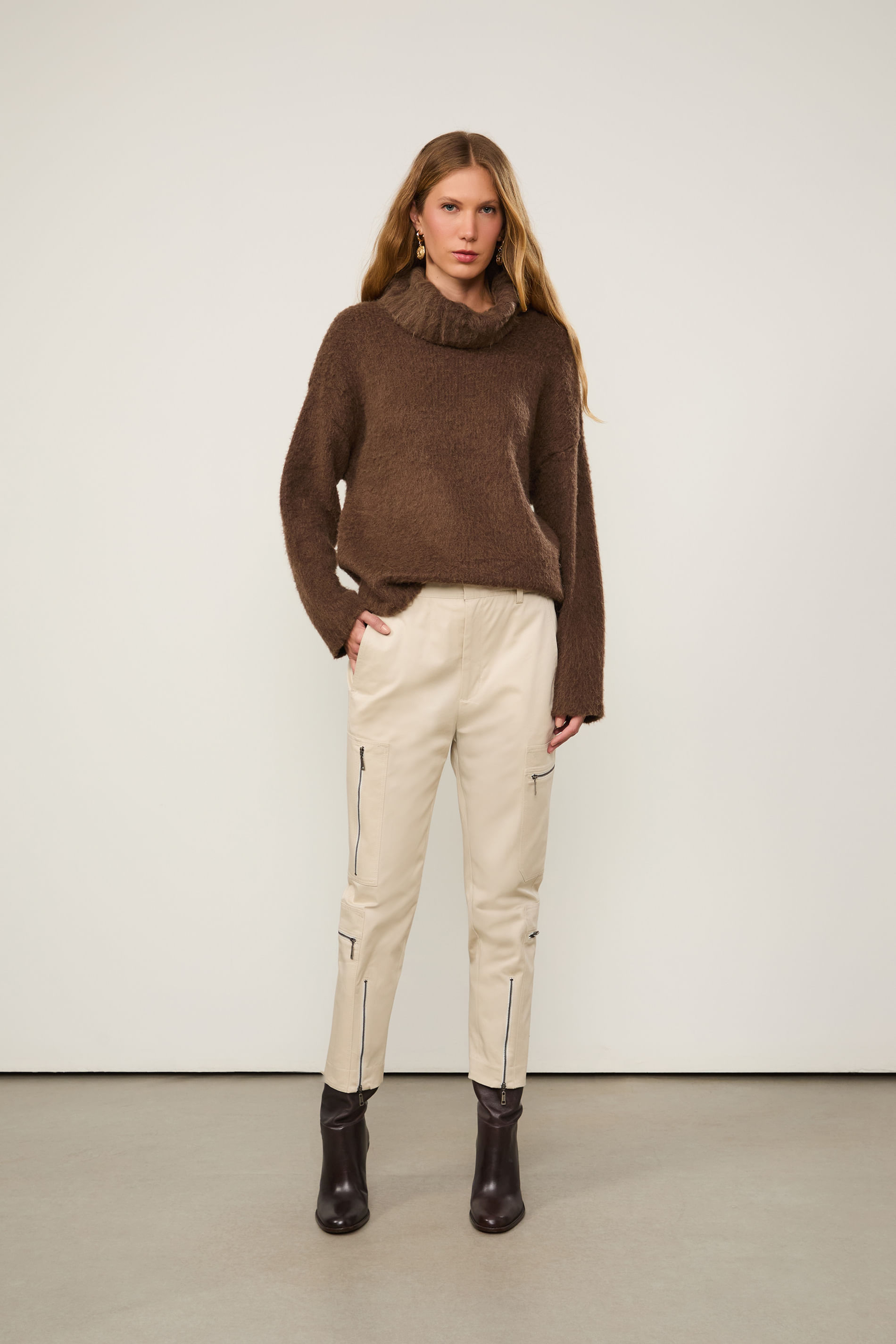 Calça Bolsos Bege