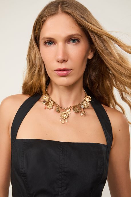 Colar Dourado Krisna Ouro - U