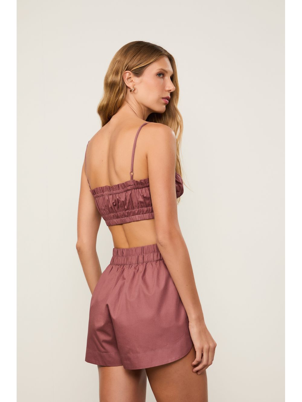 Animale — Top De Algodão Casual Marrom Rose