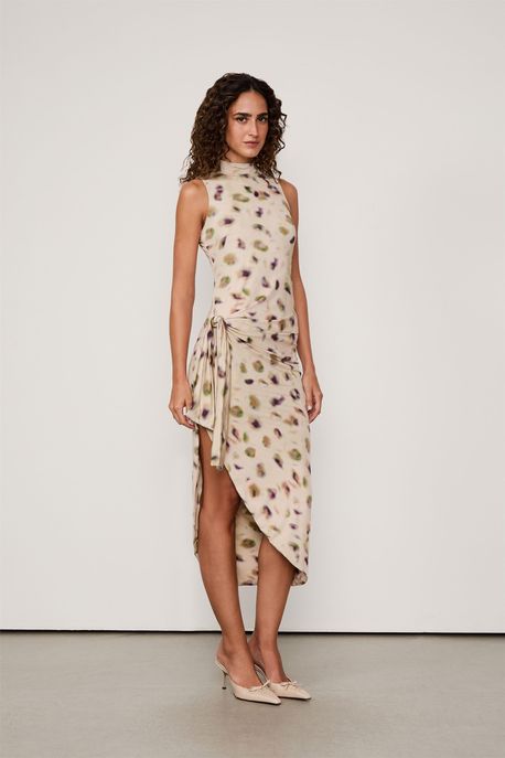 Vestido Jersey Est Pois Digital Oasis Est Pois Digital Oasis Aj - M