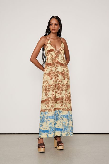 Vestido Longo Fig Cocotier Color Est Bar Fig Cocotier Simples Color - 38