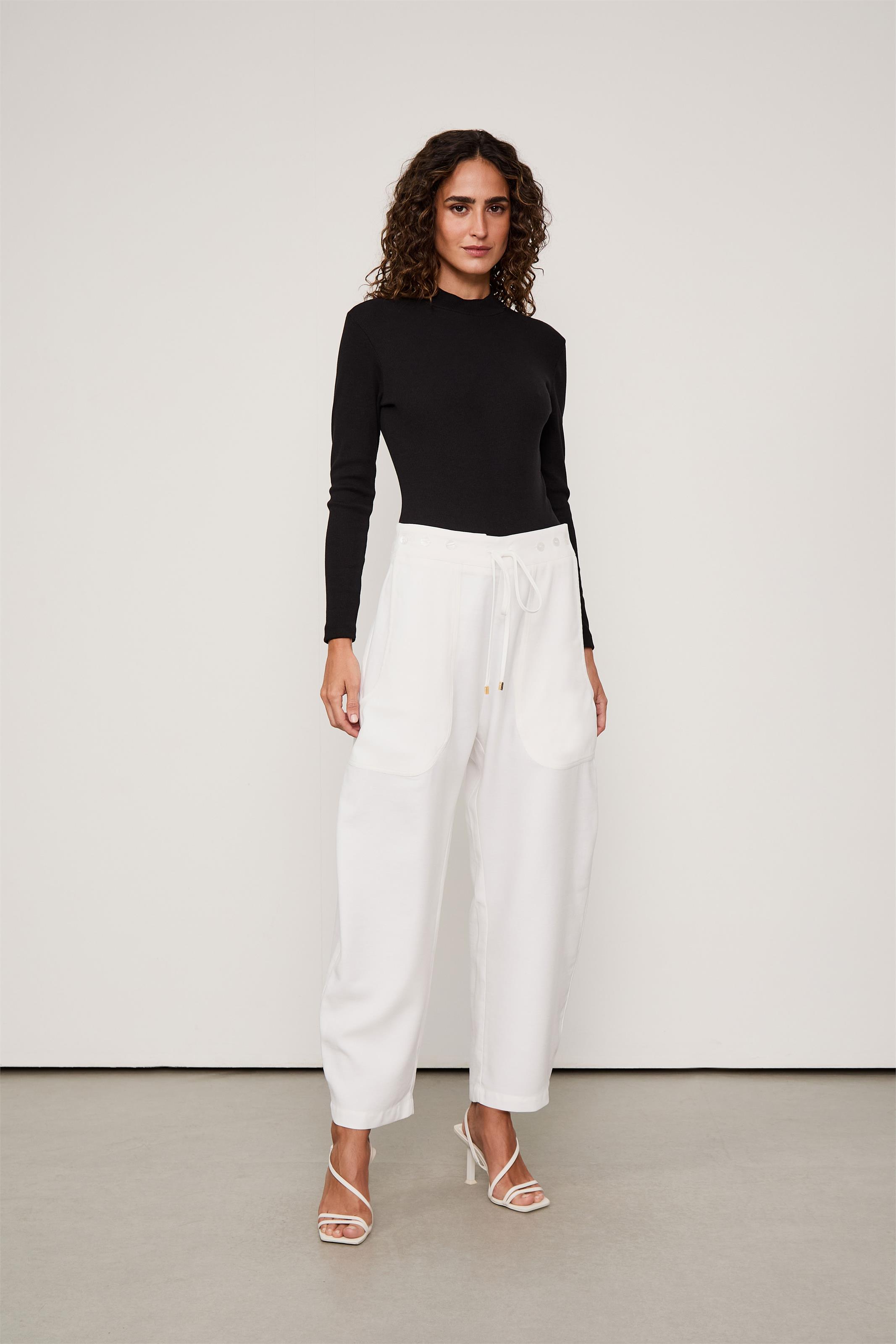 Calca Pantalona Cos Botoes