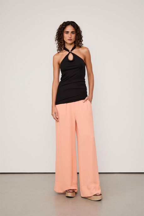Calca Pantalona Det a Fio Coral Concha - 42
