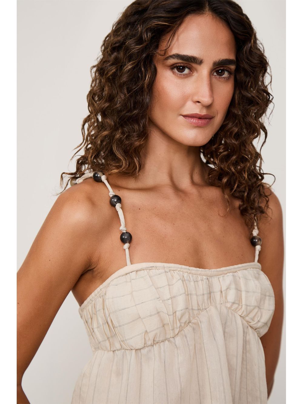 Animale — Blusa Um Ombro So Stripes Franzidos
