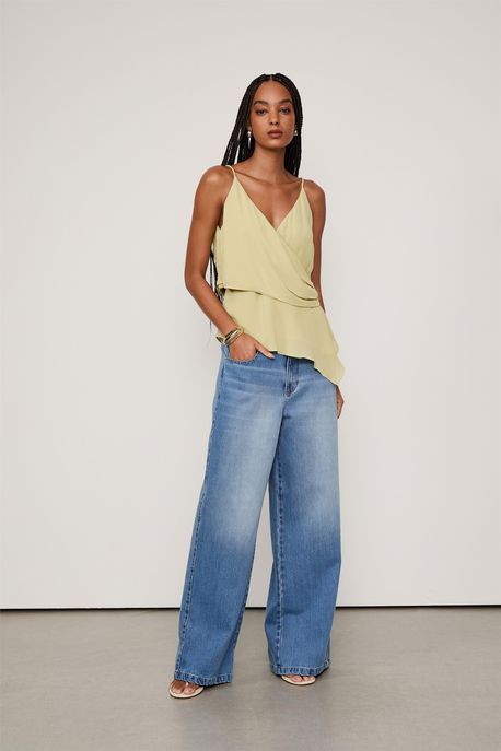Blusa Alca Transpasse Colors Verde Matcha - 36
