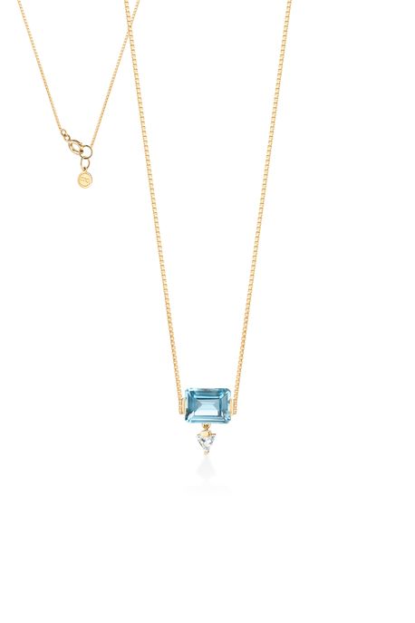 Colar Mystic Aqua Ouro Amarelo - U