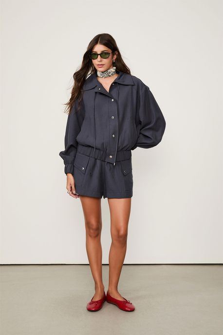 Short Cos Largo Cargo Twill Chumbo - P