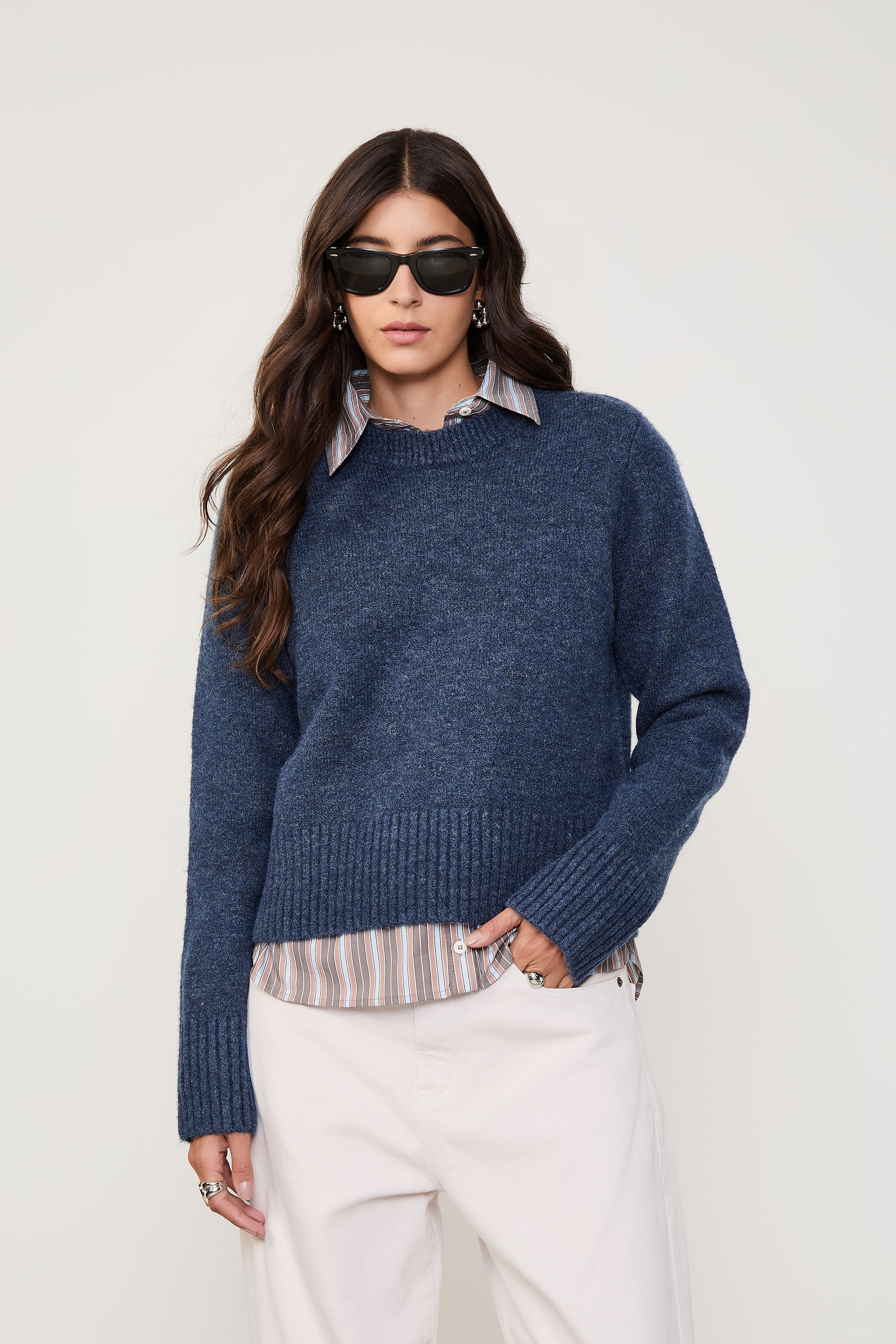 Pull De Tricot Com Ombreiras