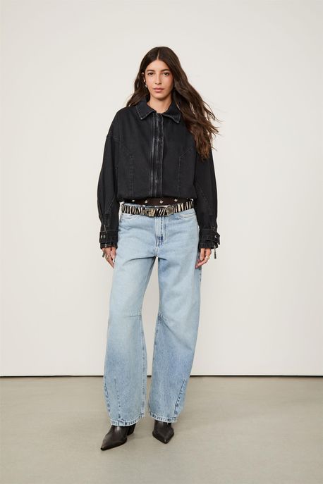 Calça Baggy Clara Com Dirty Jeans Claro - 42