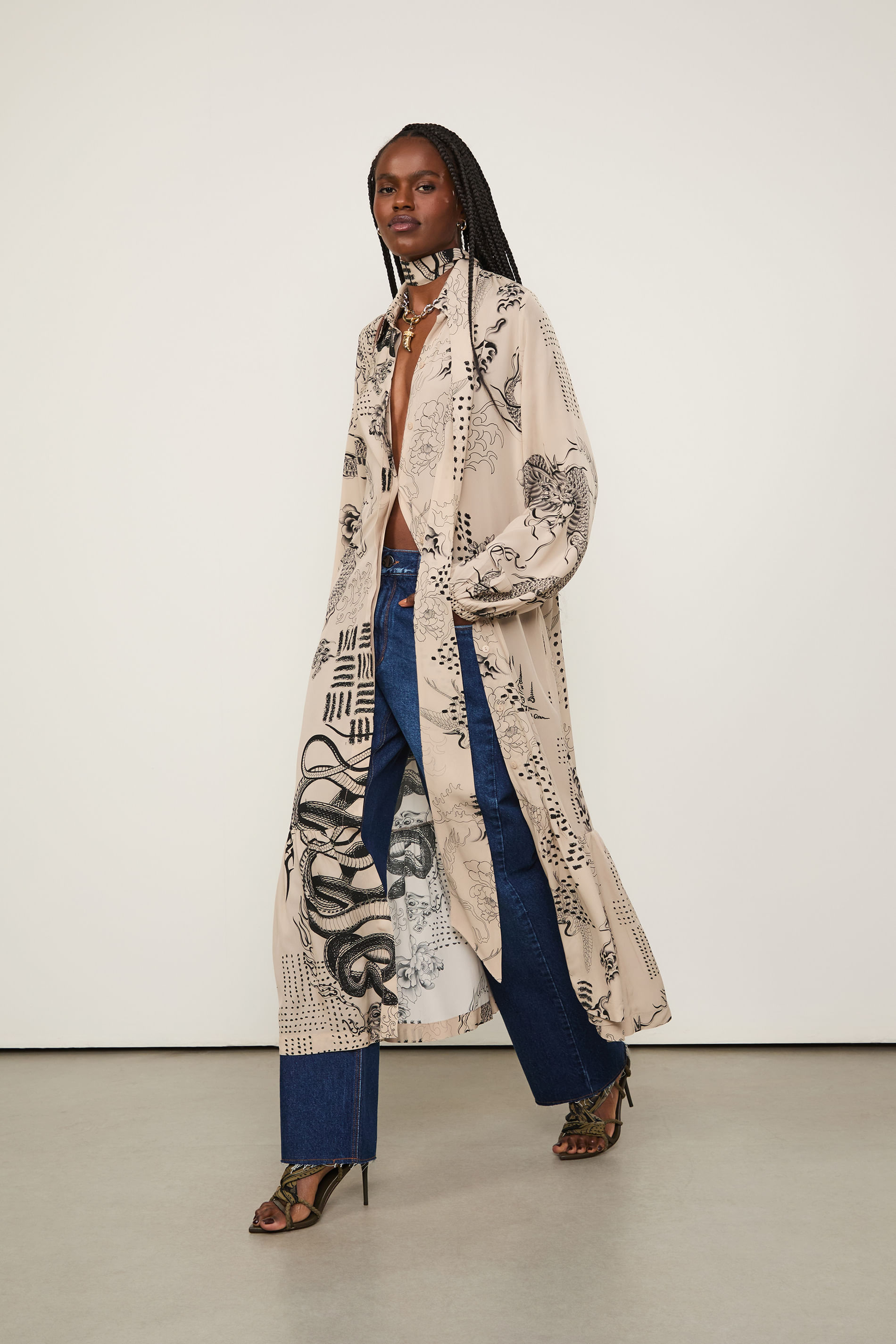 Chemise Midi Estampada