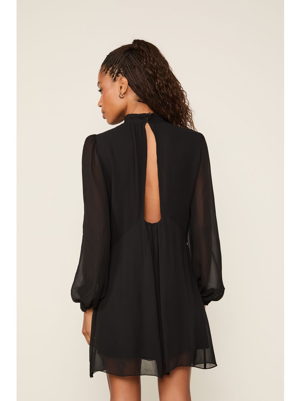 Animale — Vestido Curto Com Renda Preto