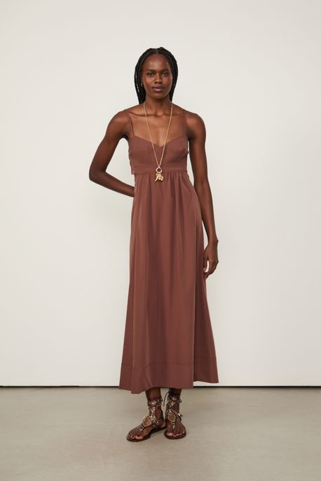 Vestido Recortes Marrom Choco Choco - 34