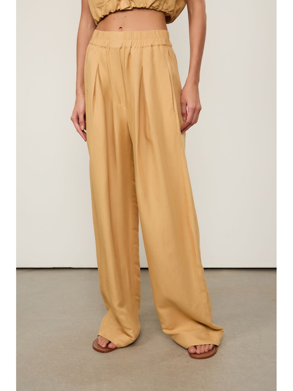 Animale — Calça Cós Elástico Bege Sisal