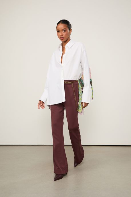 Calca Flaire Marrom Boho Marrom Boho - PP