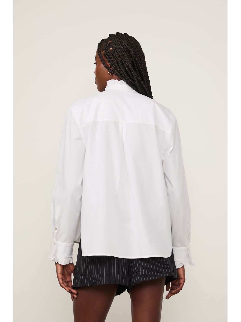 Animale — Camisa De Tricoline Branca Com Babados