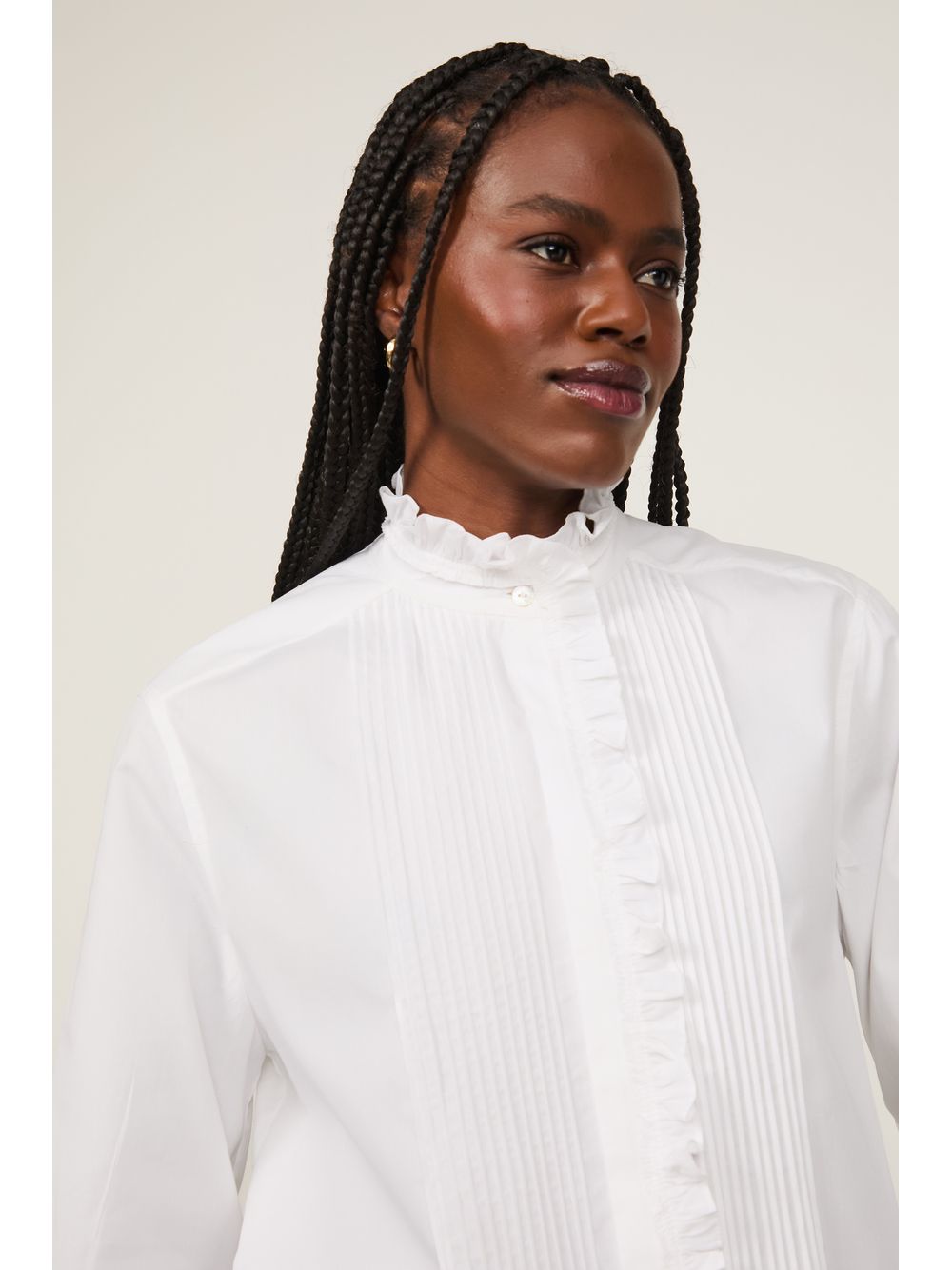 Animale — Camisa De Tricoline Branca Com Babados