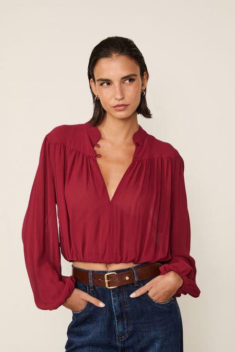 Blusa Cropped Vermelho Wing - 44