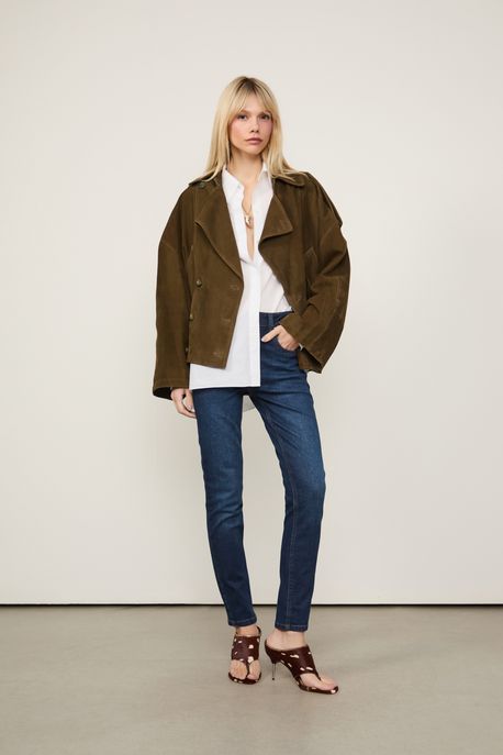 Calca Jeans Skinny Basic High Jeans Escuro - 34