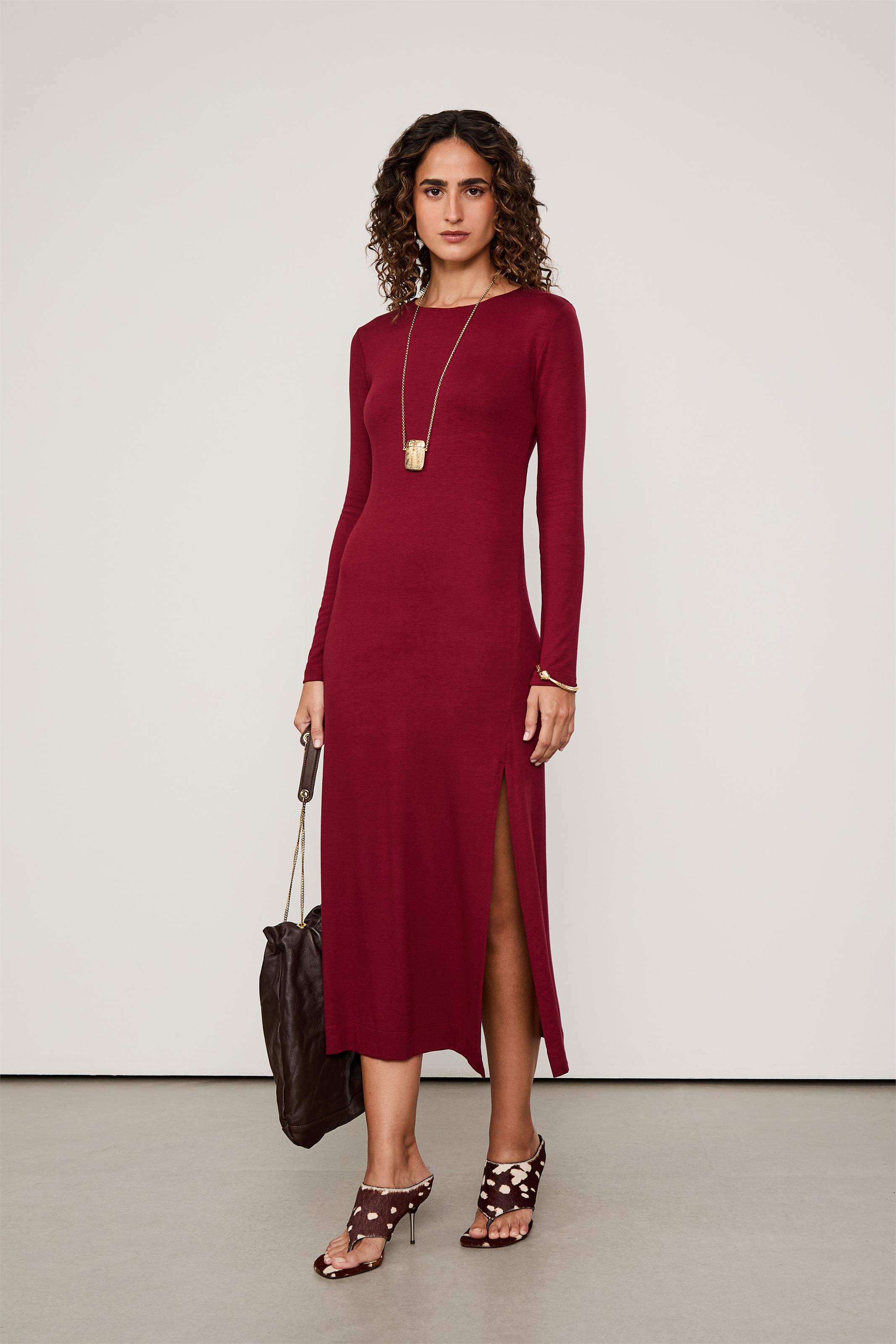 Vestido Malha Fenda