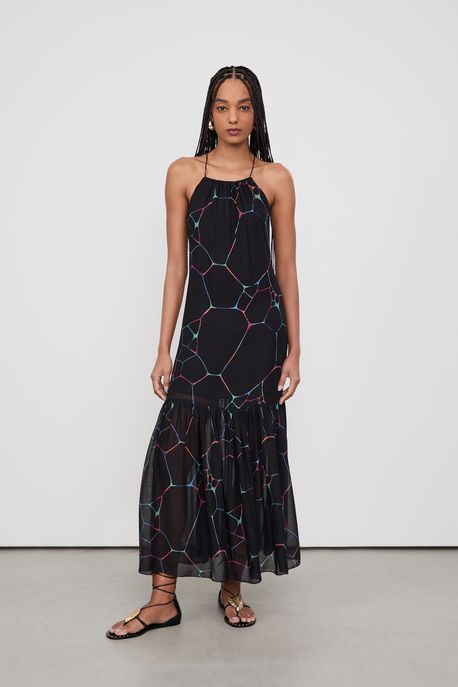Vestido Talita Prints Est Bolhas Preto - 44