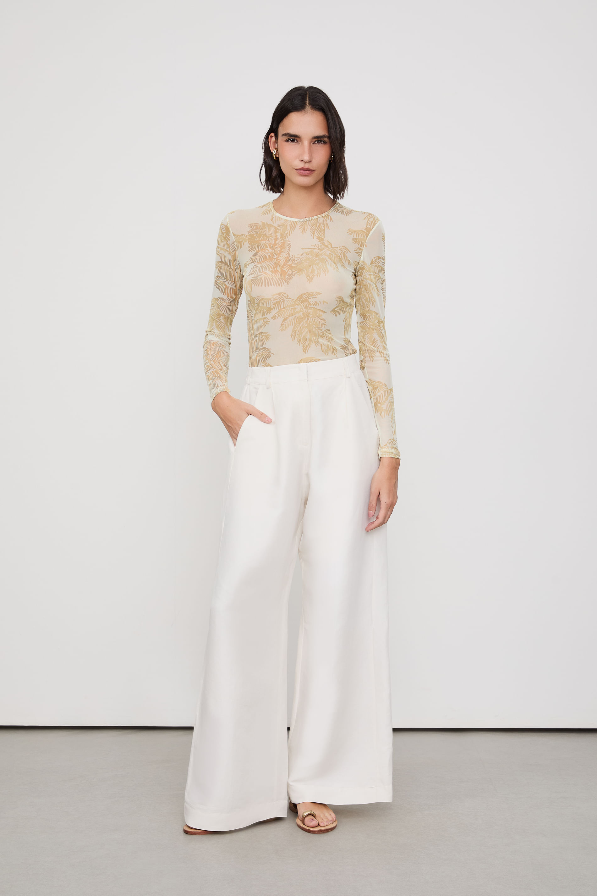 Calça Perna Ampla Basic Off
