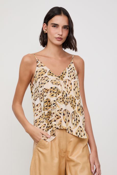 Top Parros Estampado Est Fig Cacau Color g - 36