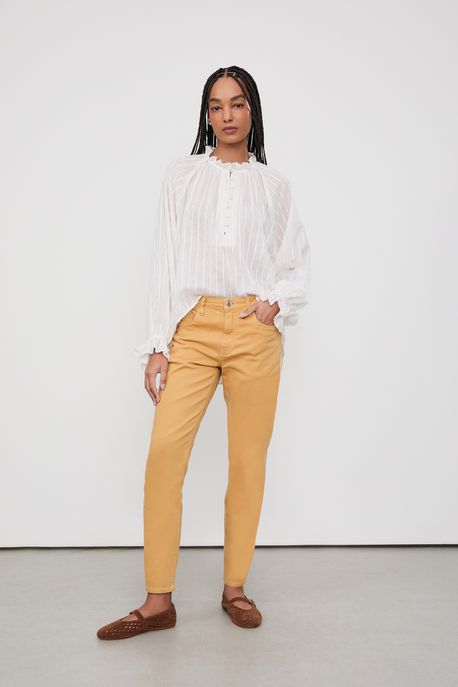Calça Sarja Skinny Basic Midi Wood Thrush (Marrom Floresta) - 38