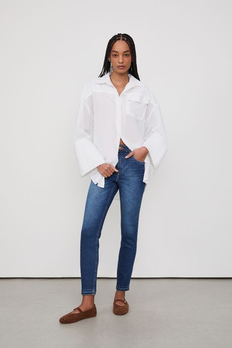 Calça Jeans Skinny Basic Midi Escuro Jeans Escuro - 34