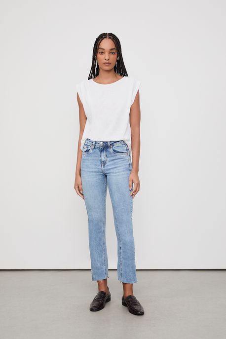 Calça Jeans Boot Capri Cool Light Jeans Claro - 40