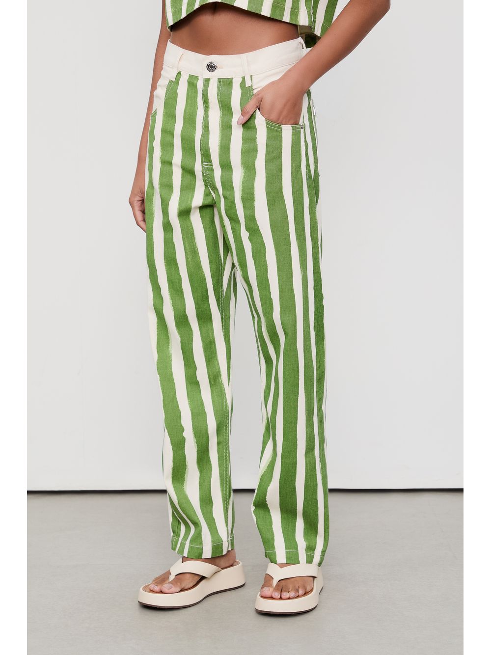 Animale — Calça Sarja Nipper  Estampa Listras