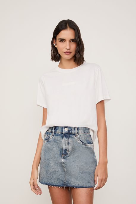 T-Shirt Logo Embossed Off White - GG