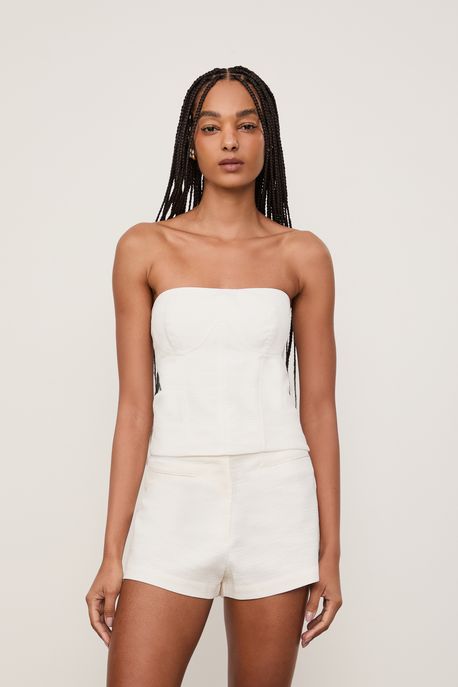 Blusa Corset Atoalhada Off White - PP