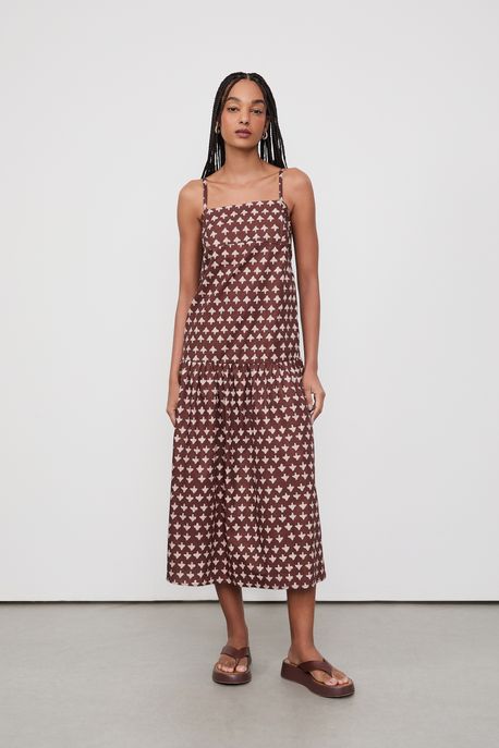 Vestido Est Fig Setas Sapray Est Fig Setas Mink e Manha Aj - P