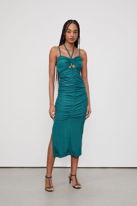 T-Shirt Dress Malha Zebra Texture Verde Pale - P