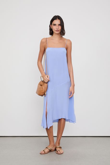 Vestido Midi Azul Hortensia - 36