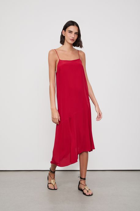 Vestido Midi Vermelho Rio - 42