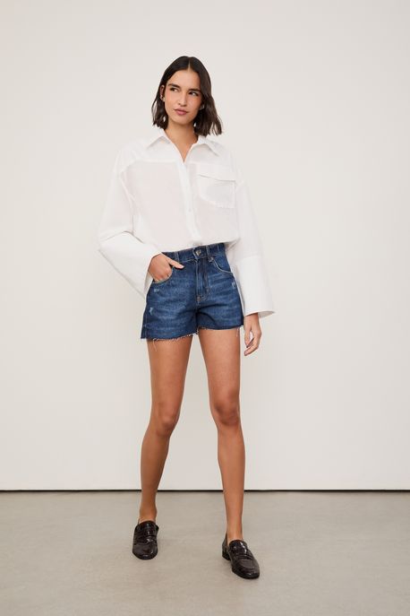 Short Jeans Box Blue Intense Jeans Escuro - 38