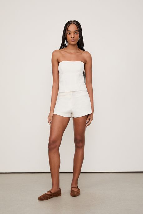 Shorts Alfaiataria Atoalhado Off White - M