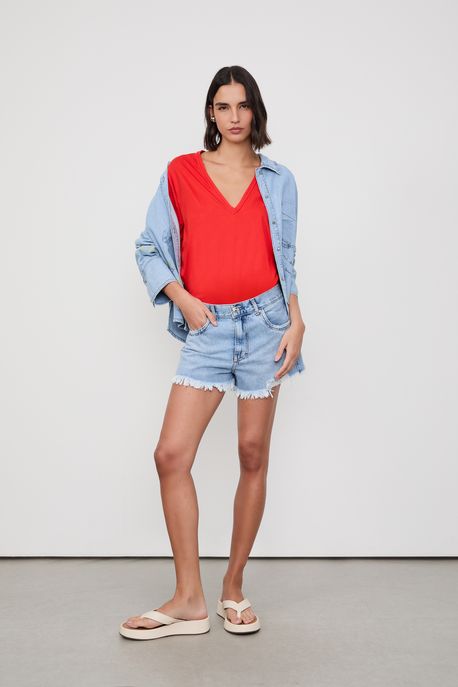 Short Jeans Boy Silk Metalizado Jeans Medio - 38