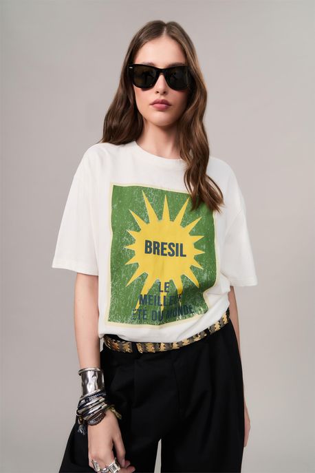 T-Shirt Bresil Cinza Gelo - G