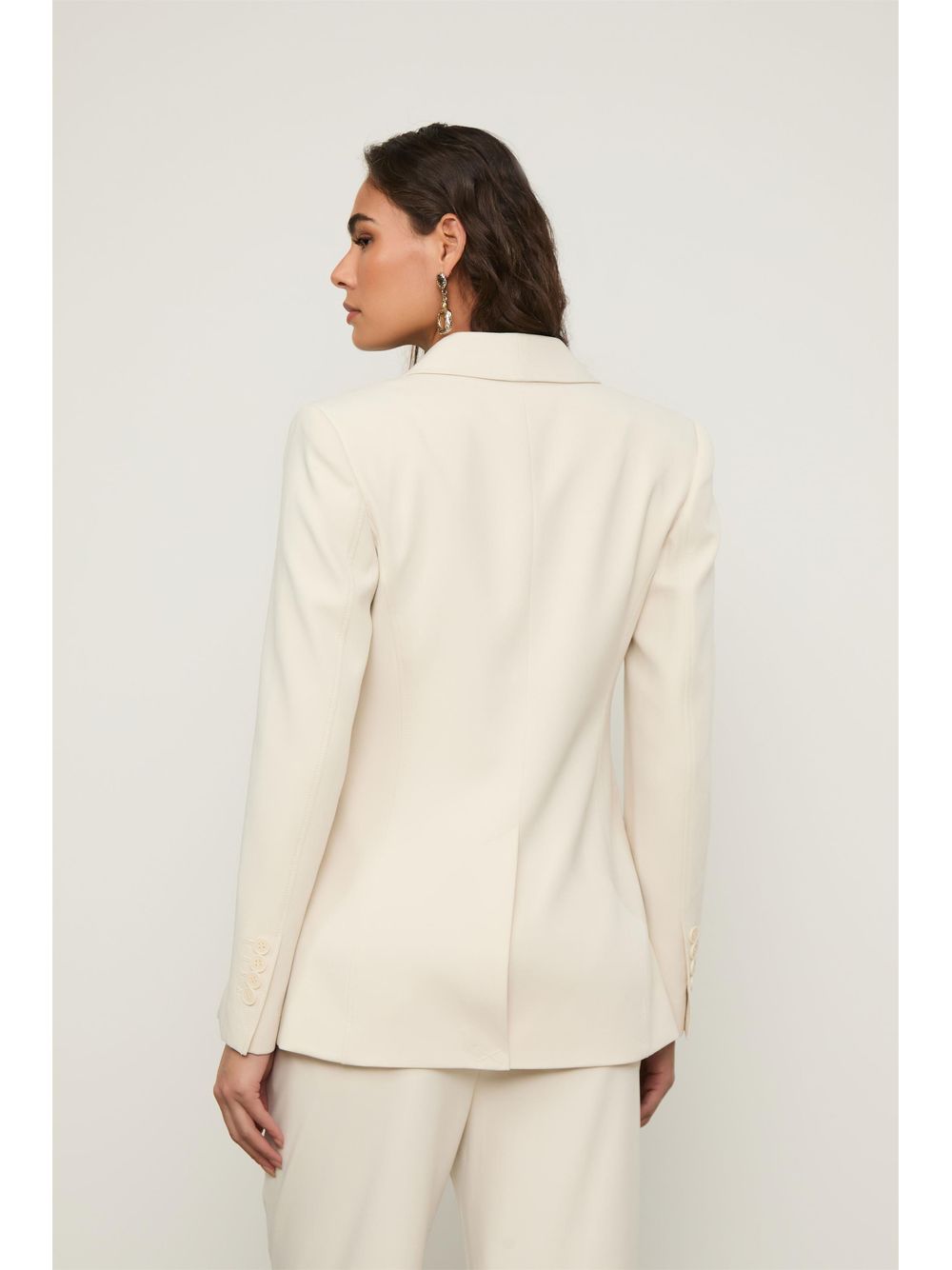 Animale — Blazer Com Lapela Arredondada Off White