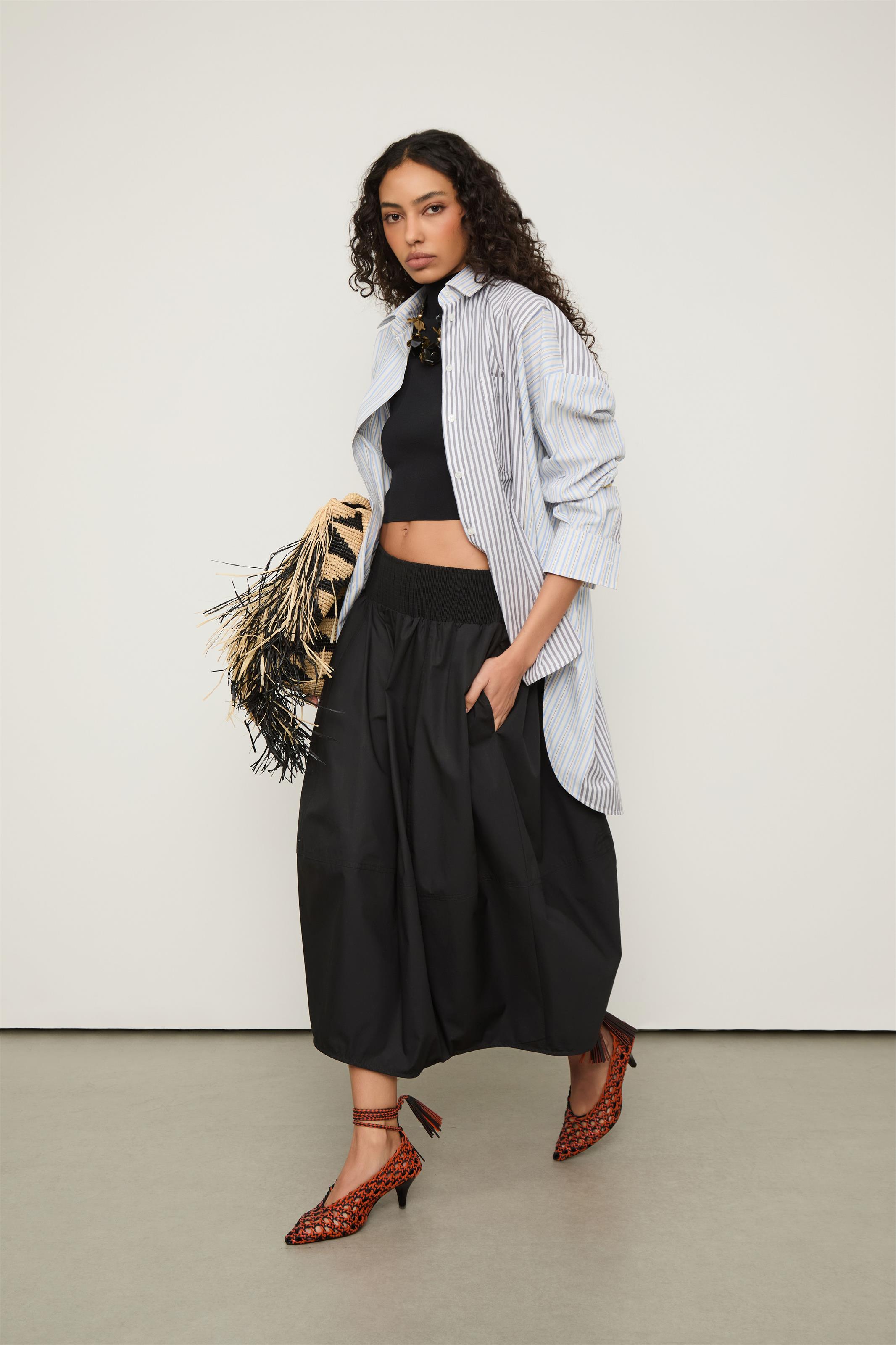Saia Midi Off White Cos Lastex
