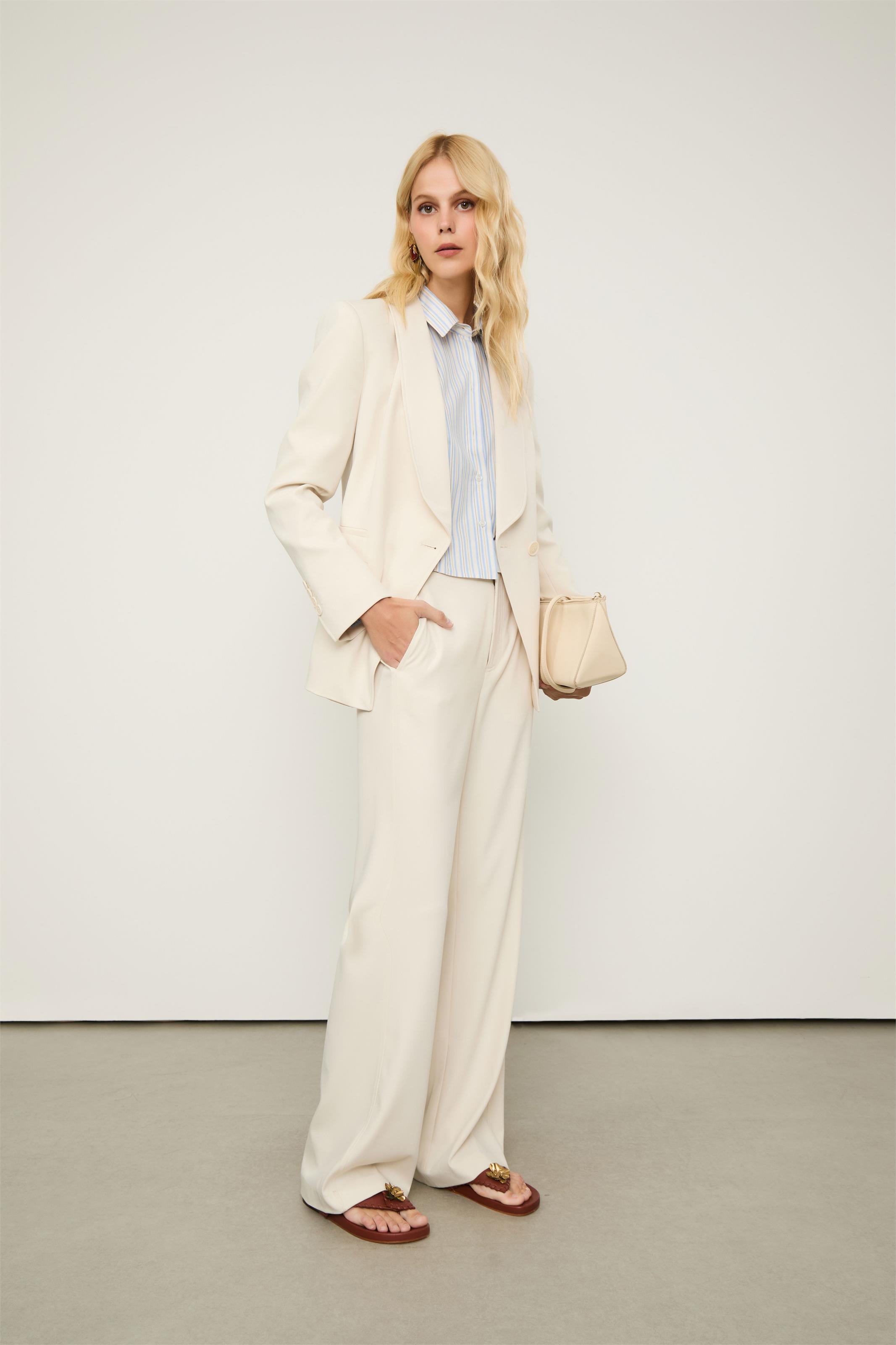 Calça De Alfaiataria Reta Off White