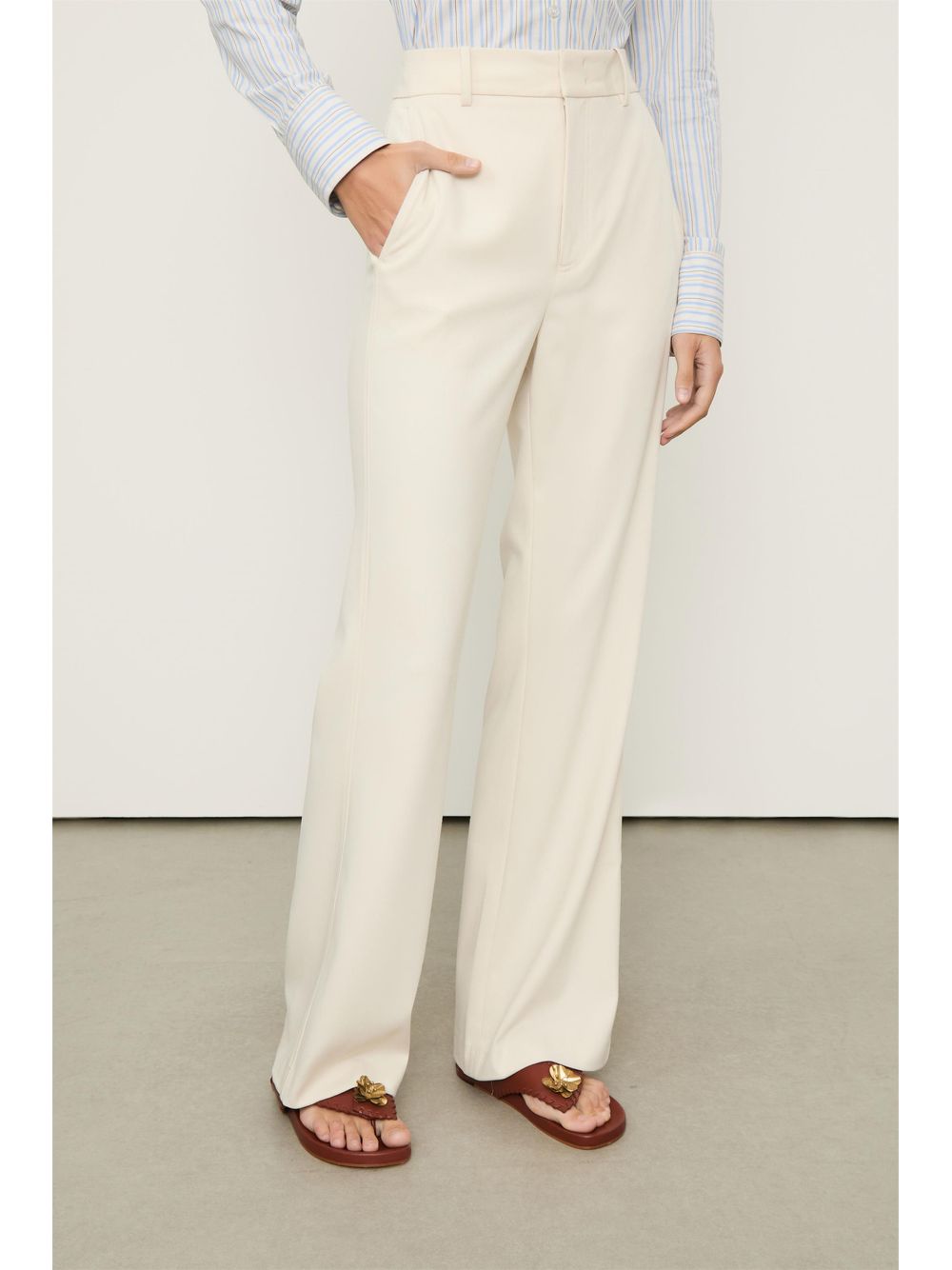 Animale — Calça De Alfaiataria Reta Off White