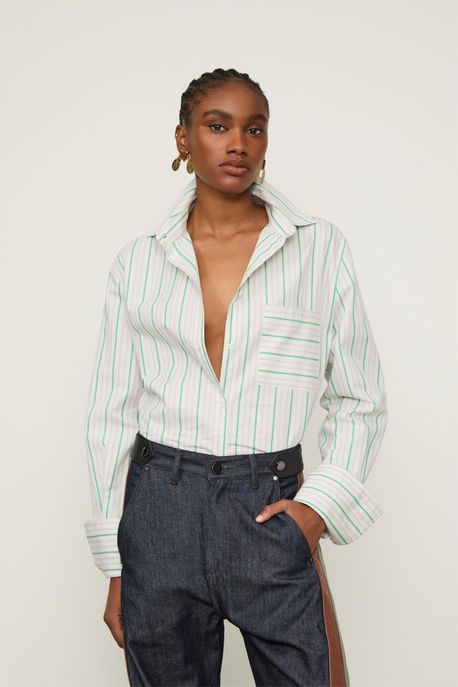 Camisa De Tricoline Listras Lilas Exotique Lilas Exotique - P