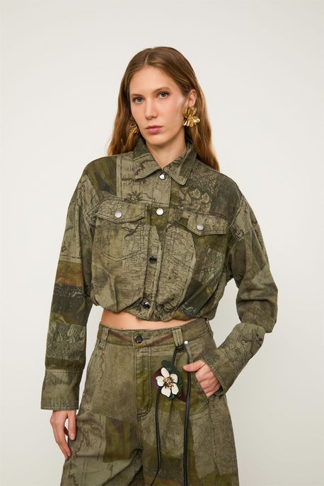 Jaqueta De Sarja Camuflado Est Fotografico Recortes Color m - G