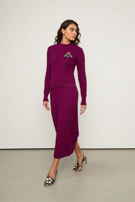 Saia Tricot Espinhos Roxo Açaí - P