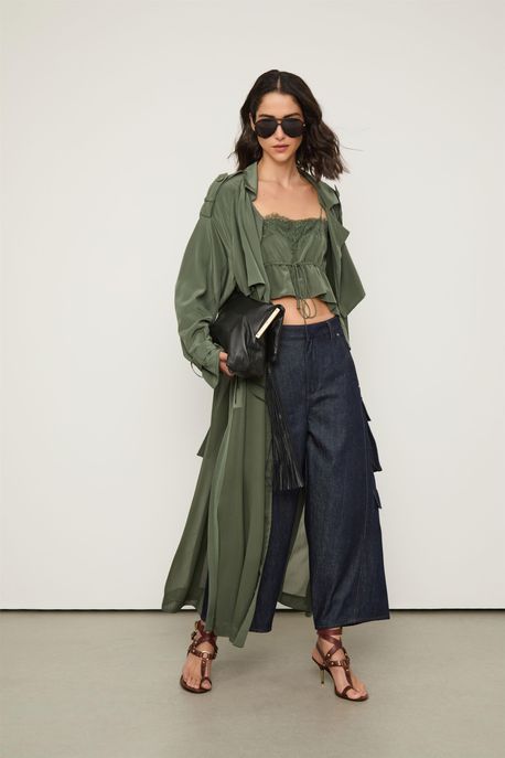 Calça Jeans Raw Bolso Lateral Jeans Escuro - 40